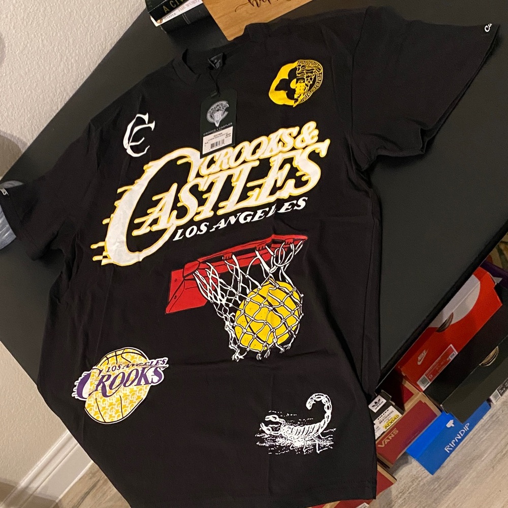 Crooks & Castles Black and Yellow Graphic Tee